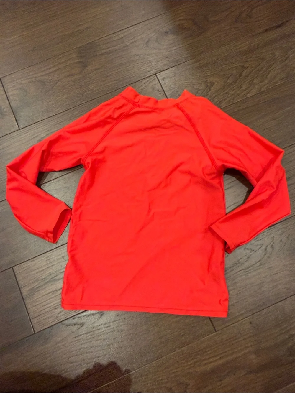 Kids Red Long-Sleeve Rash Guard Swim Shirt Size 4T
